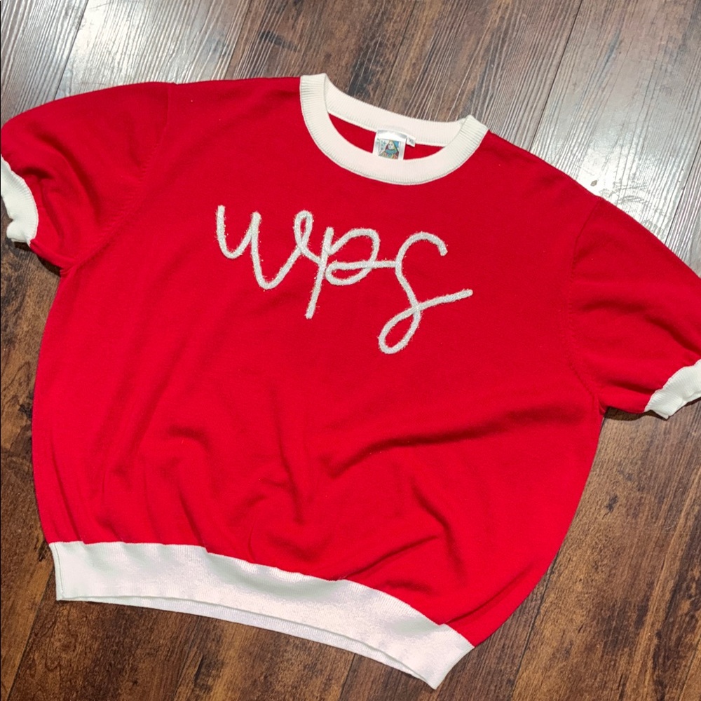 QUEEN OF SPARKLES Red and White Blouse